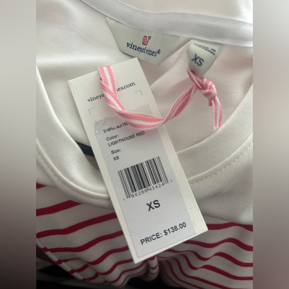 Vineyard Vines Striped Red and White Midi Dress - Picture 2 of 5